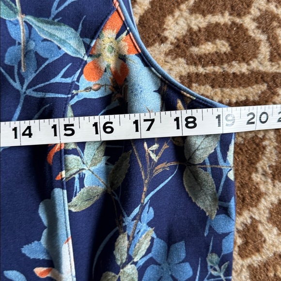 Lands End Sleeveless Floral Sheath Dress Womens 14 Tall Cotton pockets Preppy - Picture 12 of 13